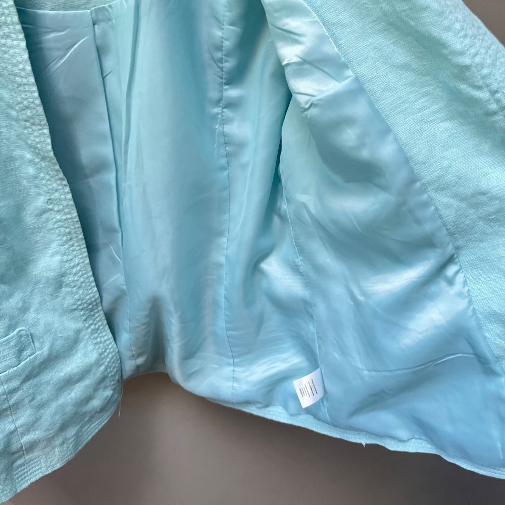 Talbots Open Front 100% Linen Blazer, Size 6p - image 4